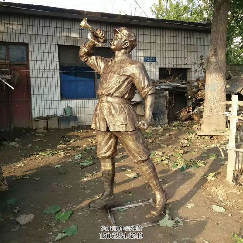 商业街军人军人雕塑主题